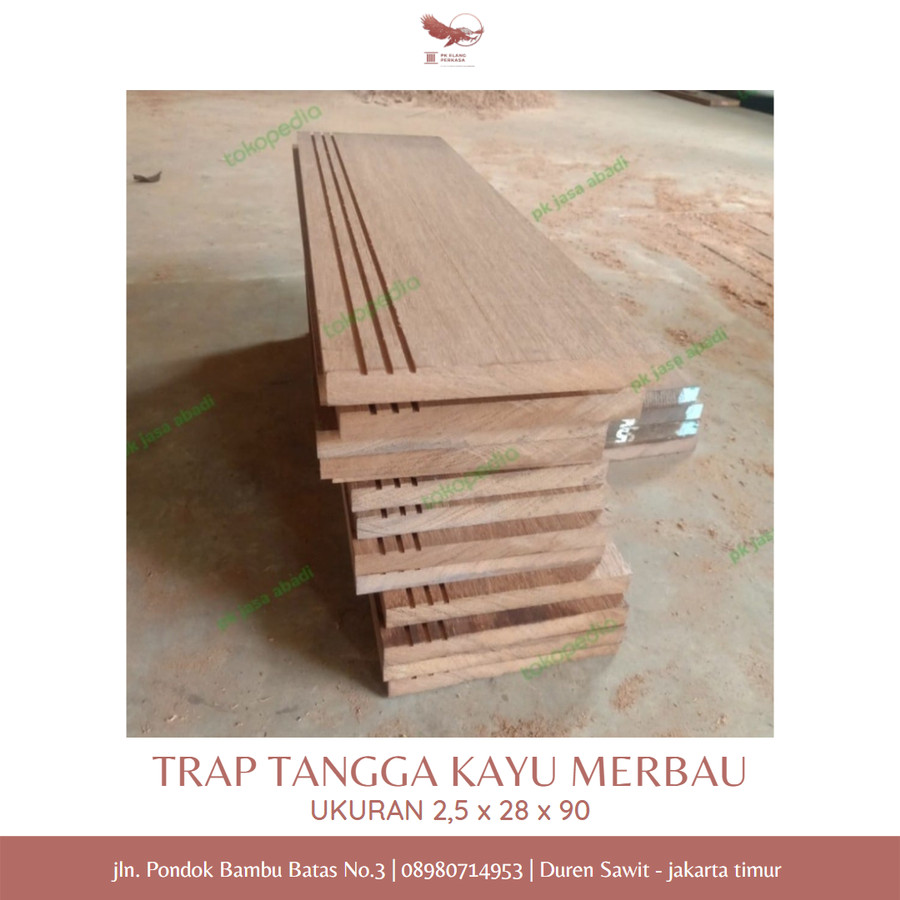 TRAP TANGGA KAYU MERBAU Uk.2,5 x 28 x 90