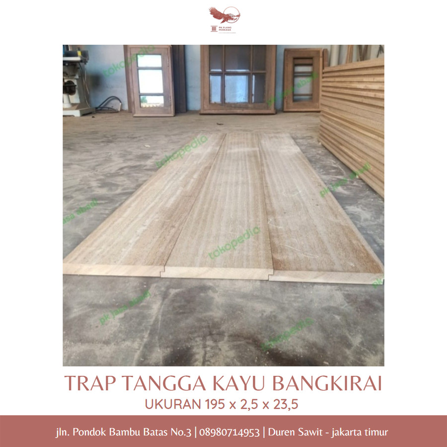 TRAP LANTAI Kayu bangkirai Uk.195 x 2,5 x 23,5